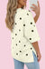 Polka Dot Print Crossed Seam Detail Oversize Tee Dear lover