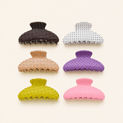 Polka Dot Hair Claw Clip