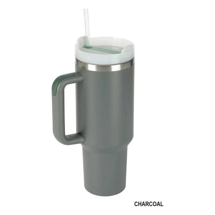 40oz Stainless Steel Tumbler With 2 Straws - LECCE