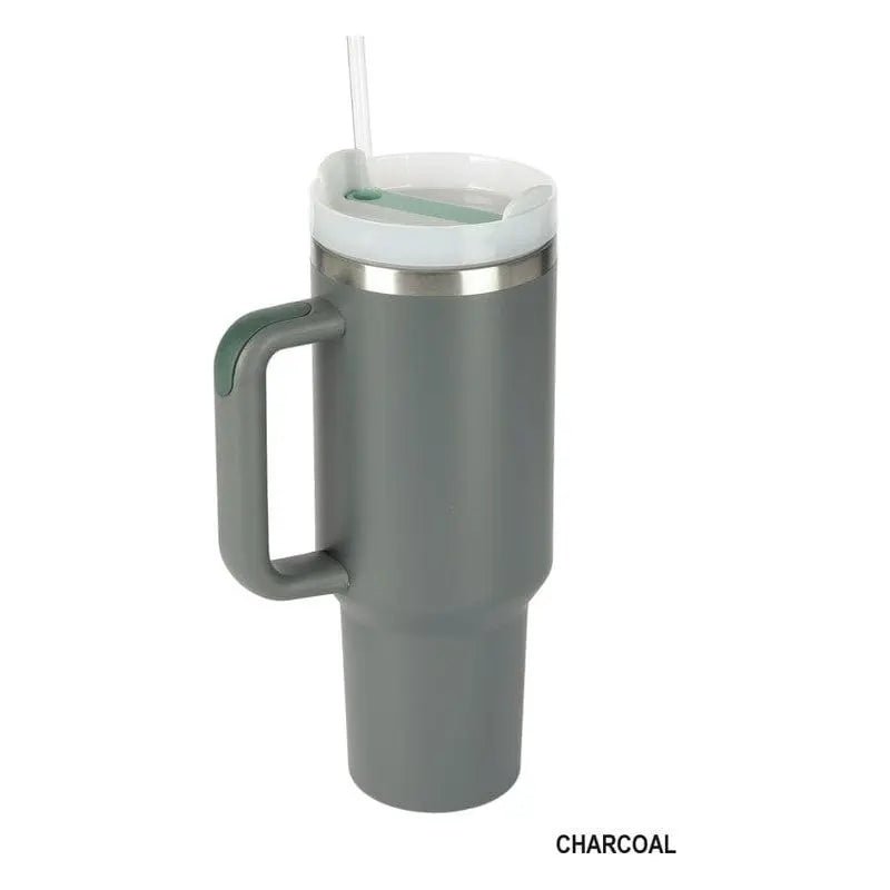 40oz Stainless Steel Tumbler With 2 Straws - LECCE