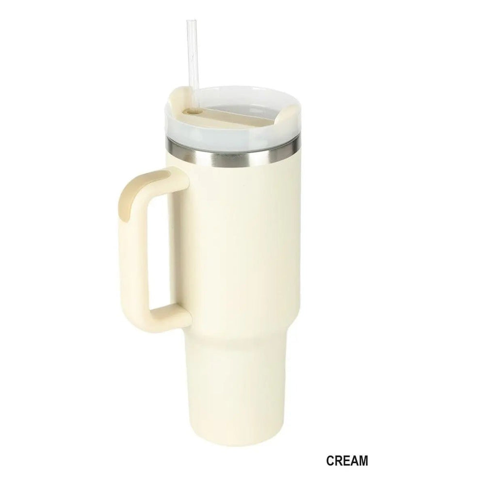 40oz Stainless Steel Tumbler With 2 Straws - LECCE