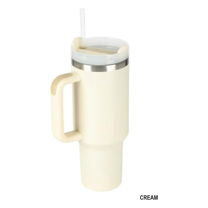 40oz Stainless Steel Tumbler With 2 Straws - LECCE