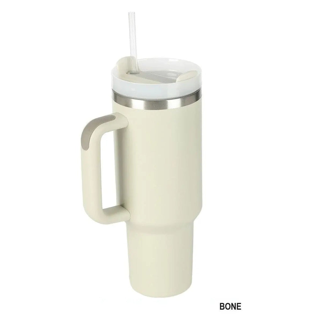 40oz Stainless Steel Tumbler With 2 Straws