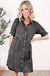 Medium Grey Mineral Wash Ruffled Short Sleeve Buttoned Denim Dress Dear lover