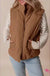 Corduroy Stand Neck Zipped Puffer Vest Dear lover