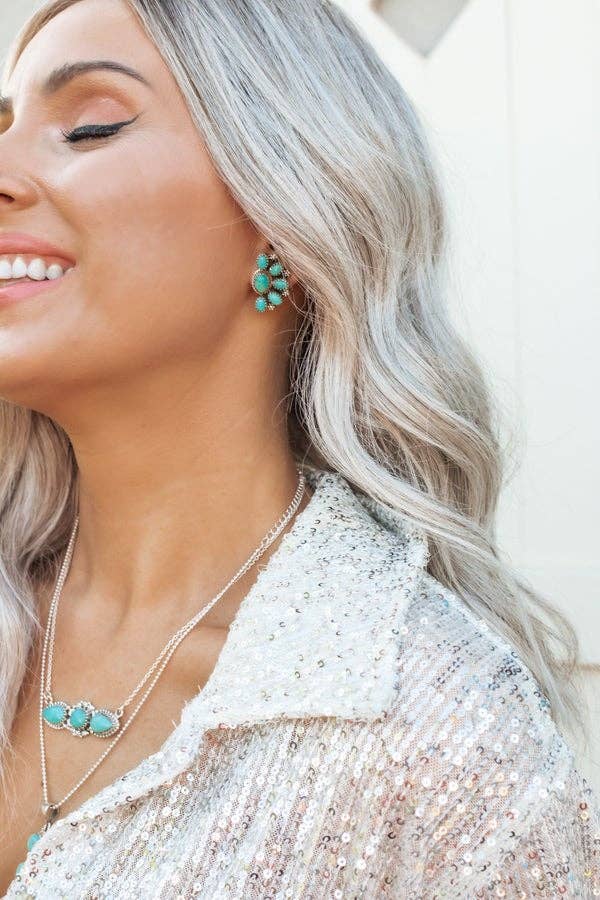 Cute Little Half Cluster Blossom Earrings
