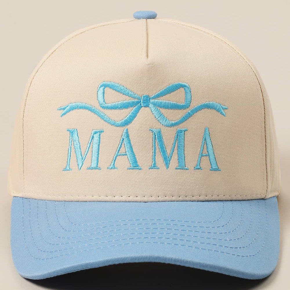 MAMA Ribbon Embroidered Two-Tone Trucker Hat Fashion City