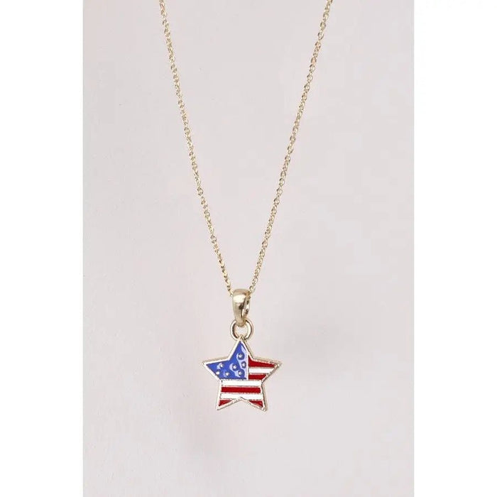 4th Of July Flag Star Necklace - LECCE