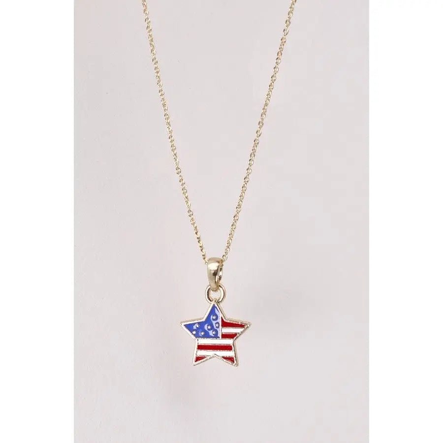 4th Of July Flag Star Necklace - LECCE