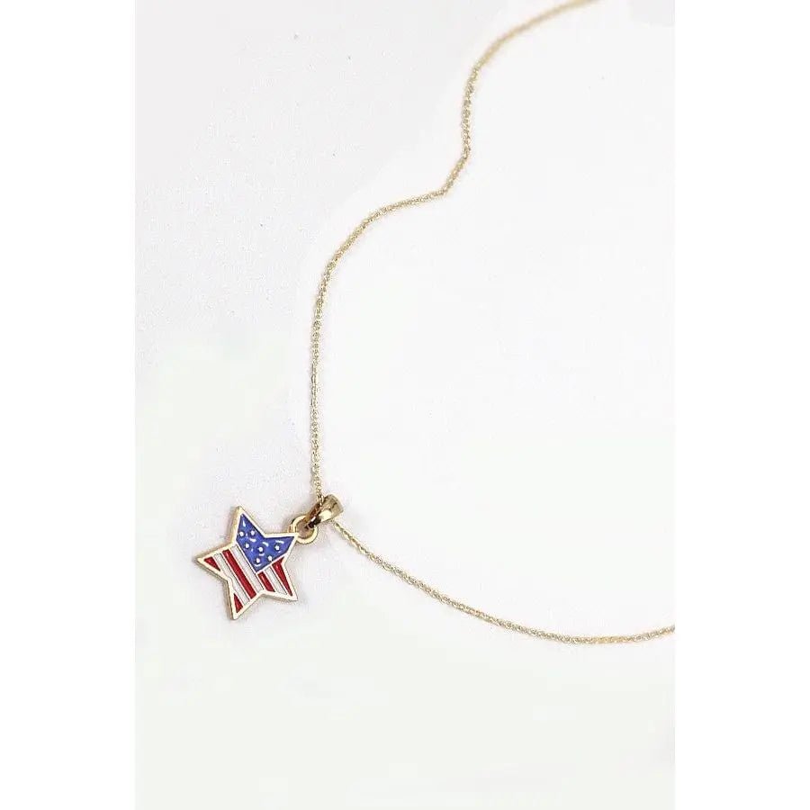 4th Of July Flag Star Necklace - LECCE