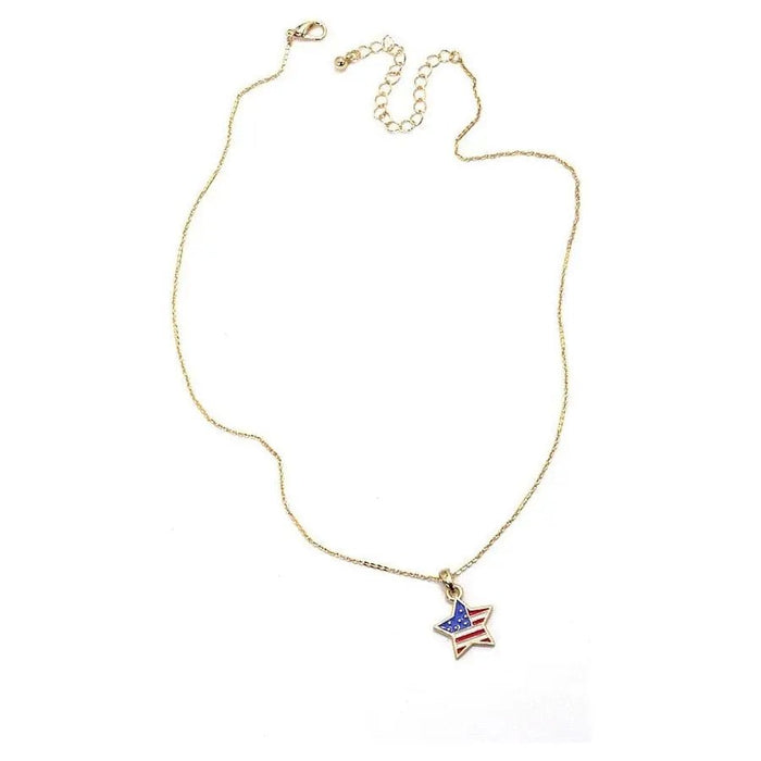 4th Of July Flag Star Necklace - LECCE
