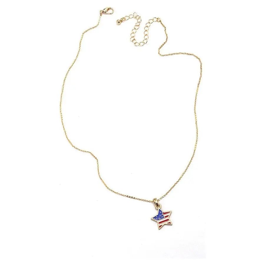 4th Of July Flag Star Necklace - LECCE