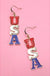 4th Of July Rhinestone Usa Drop Earrings - LECCE