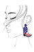 4th Of July Seedbead Boot Flag Drop Earrings - LECCE