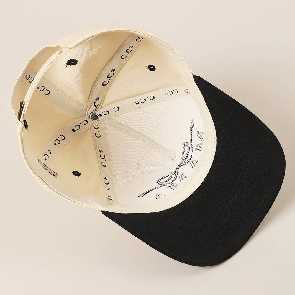MAMA Ribbon Embroidered Two-Tone Trucker Hat Fashion City