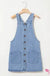 Beau Blue Wide Strap Button Front Pocketed Denim Mini Dress Dear lover