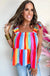 Red Stripe Ruffled Straps Babydoll Tank Top Dear lover
