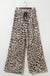Flowy leopard wide leg pants with drawstring Dear lover