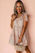 Orange Rose Floral Knotted Straps Tiered Babydoll Dress Dear lover