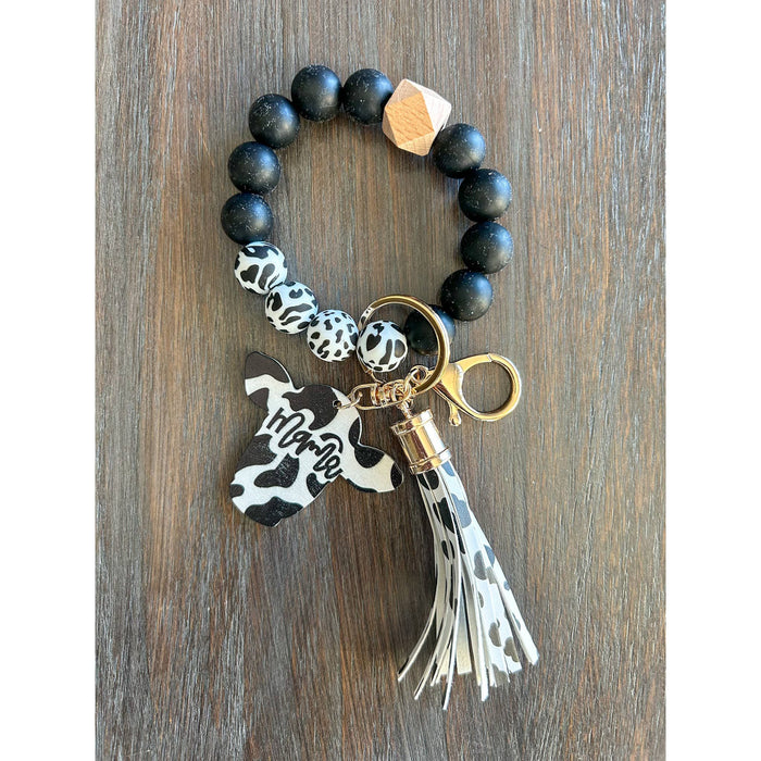 Cow Mama Keychain Wristlet