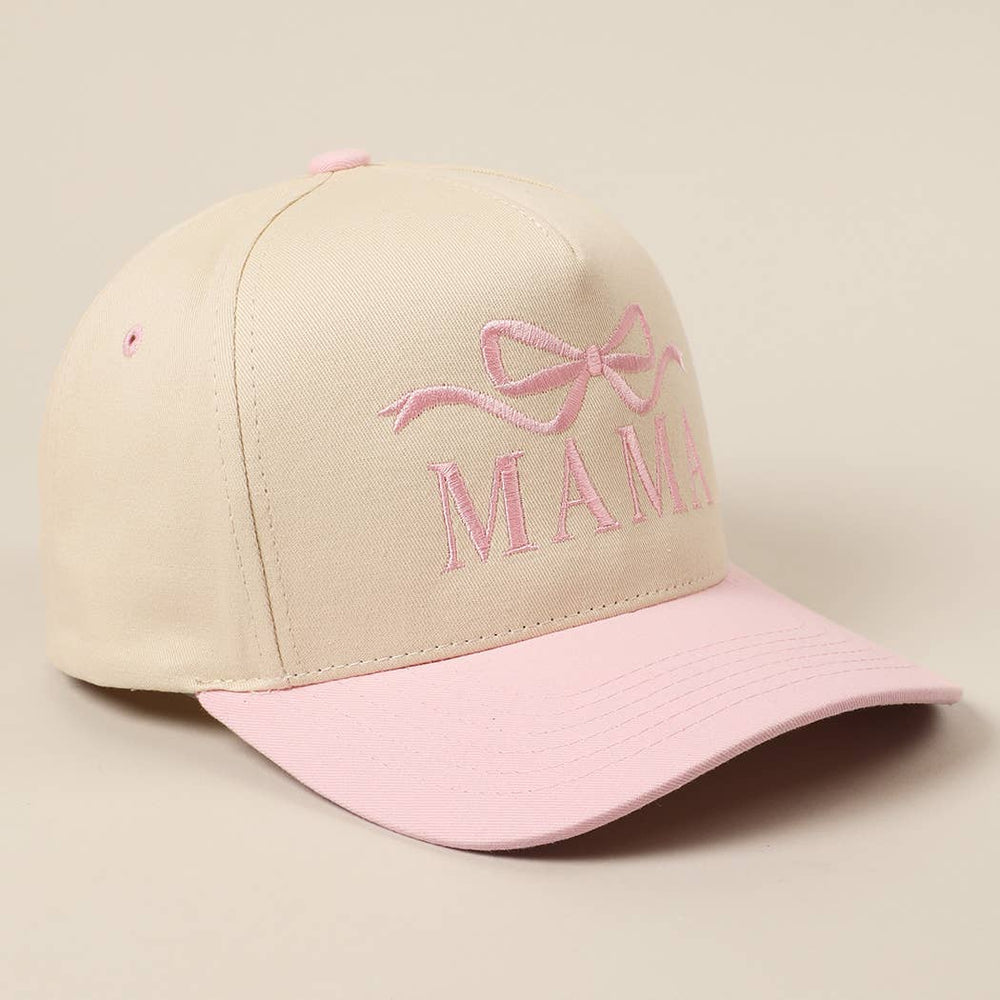 MAMA Ribbon Embroidered Two-Tone Trucker Hat Fashion City