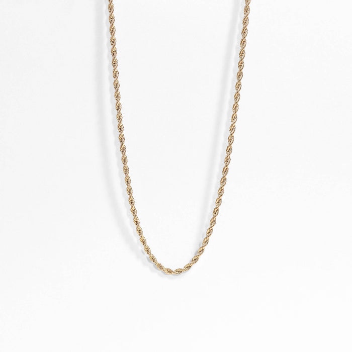 Gold Rope Chain Necklace Stainless Steel
