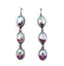 Western Oval Turquoise Stone 3 Dangle Earring Snowing West