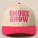 SMOKE SHOW Typographic Embroidery Baseball Cap Fashion City