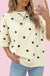 Polka Dot Print Crossed Seam Detail Oversize Tee Dear lover