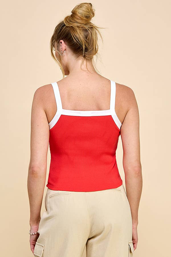 Contrast Binding Tank Top