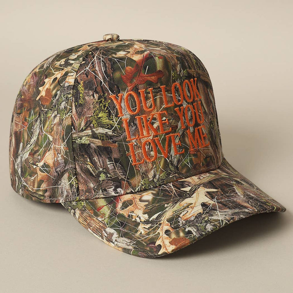 You Look Like You Love Me Embroidery Camo Hat Fashion City