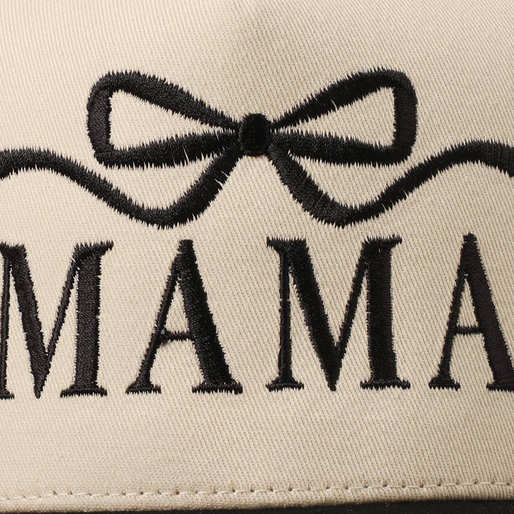 MAMA Ribbon Embroidered Two-Tone Trucker Hat Fashion City