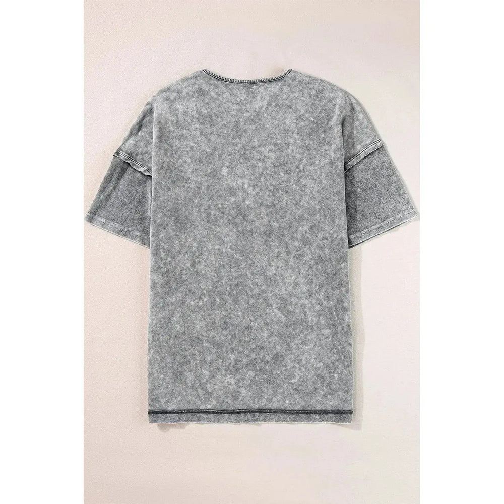 Philippine Gray Mineral Wash Exposed Seam Drop Shoulder Oversized Tee Dear lover