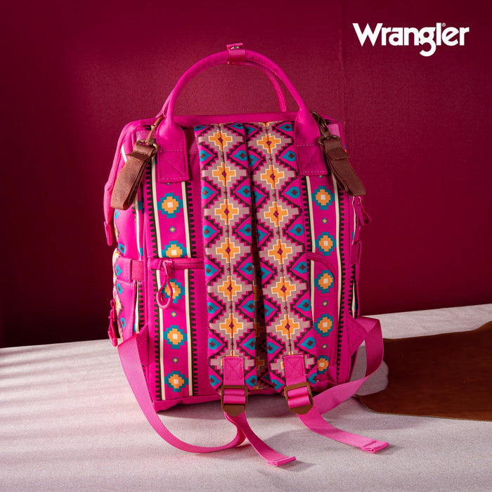 Wrangler Hot Pink Aztec Printed Callie Backpack