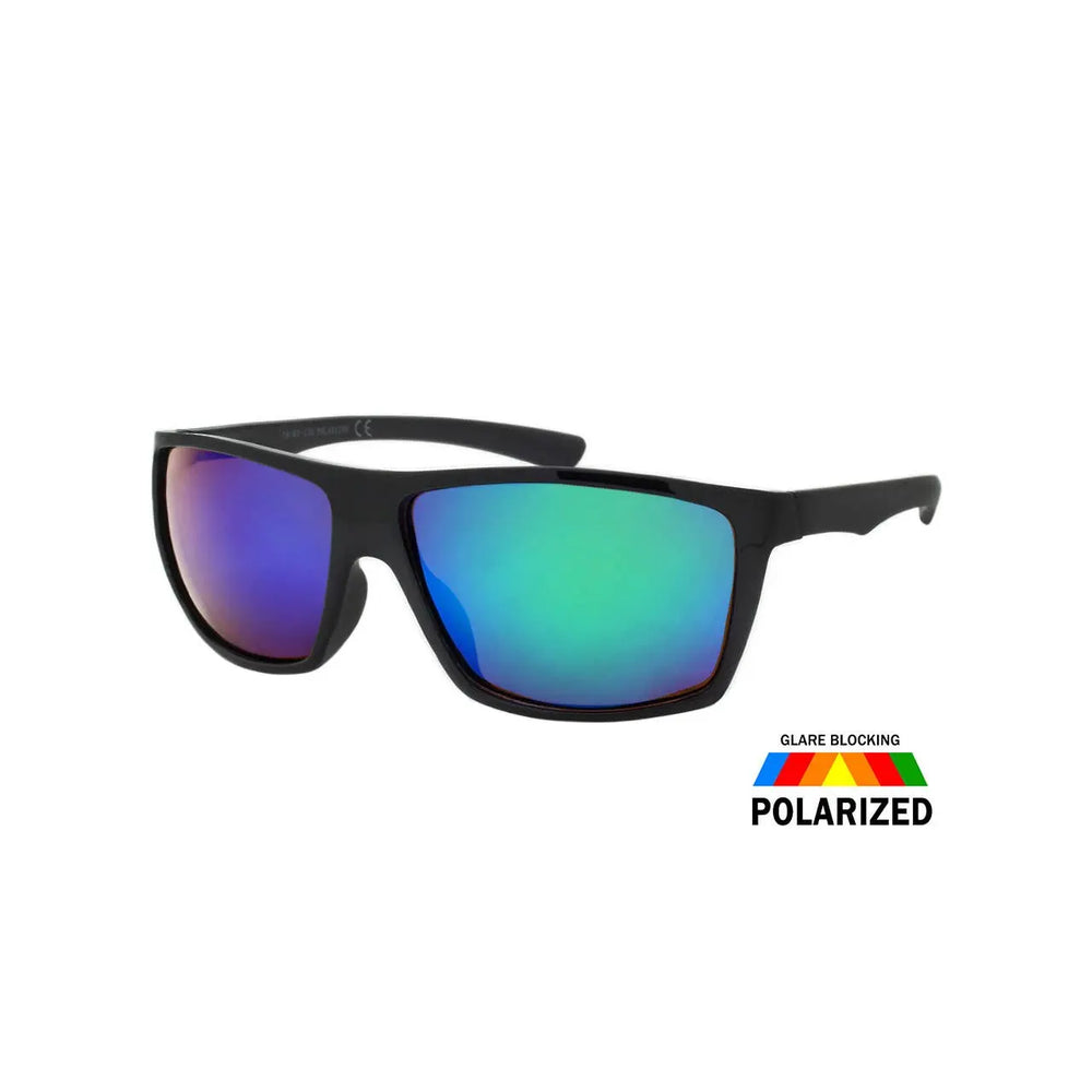 Mens Polarized Color Mirror Sunglasses Wrap Style Fish Activ Shark Eyes, Inc