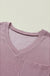 Valerian Corded V Neck Chest Pocket Loose T-shirt Dear lover