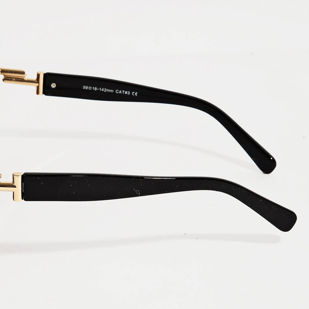 Metallic Joint Large Square Sunglasses Collections by Fame Accessories