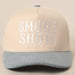 SMOKE SHOW Typographic Embroidery Baseball Cap Fashion City