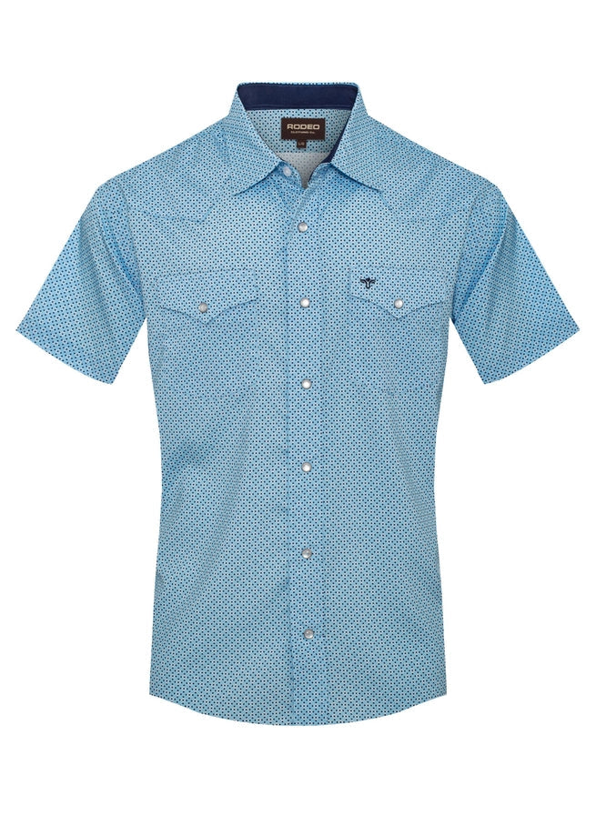 Men's Western Pearl Snap Aztec Print Shirt