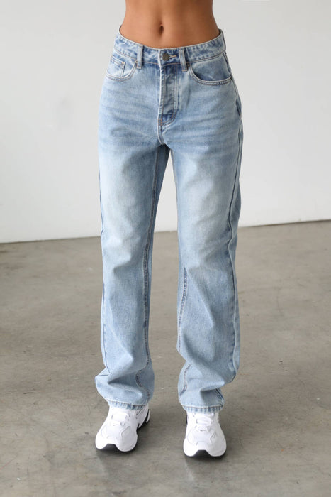 Classic High Rise Straight Leg Denim Jeans