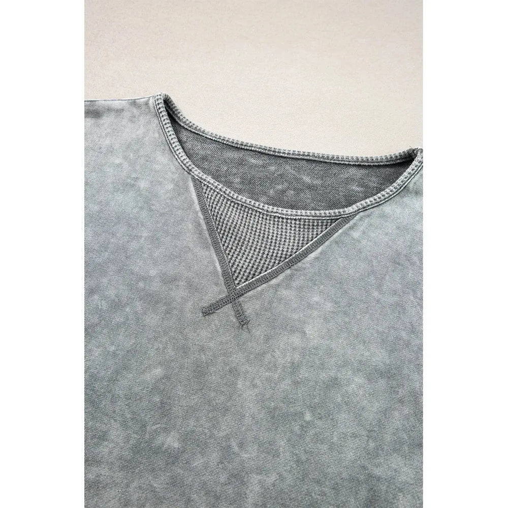 Philippine Gray Mineral Wash Exposed Seam Drop Shoulder Oversized Tee Dear lover