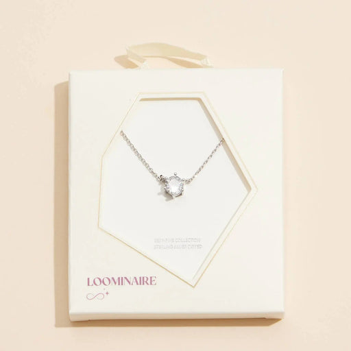 6mm Cubic Zirconia Stone Charm Necklace - LECCE