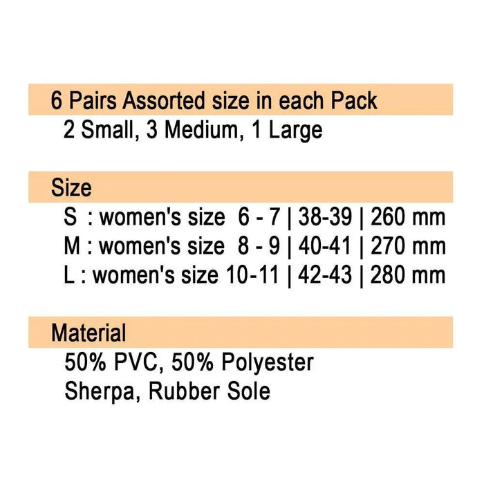 6Pairs - Floral Fuzzy Home Slippers - LECCE