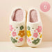 6Pairs - Floral Fuzzy Home Slippers - LECCE