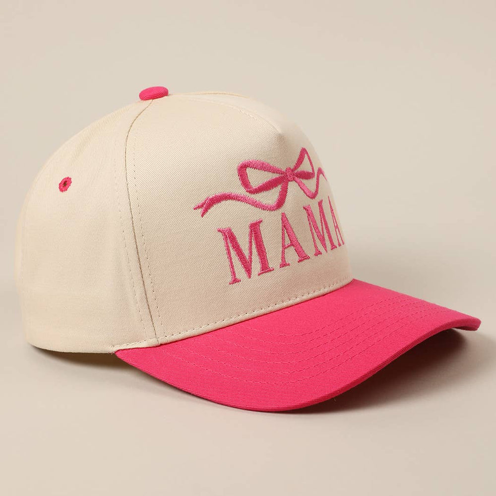 MAMA Ribbon Embroidered Two-Tone Trucker Hat Fashion City
