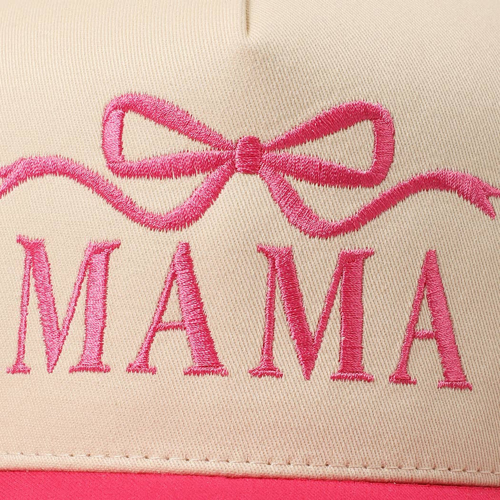 MAMA Ribbon Embroidered Two-Tone Trucker Hat Fashion City