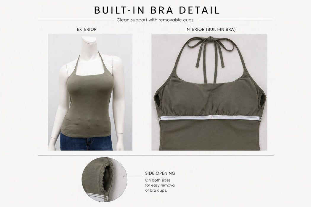 Halter Tied Bra Padded Tank