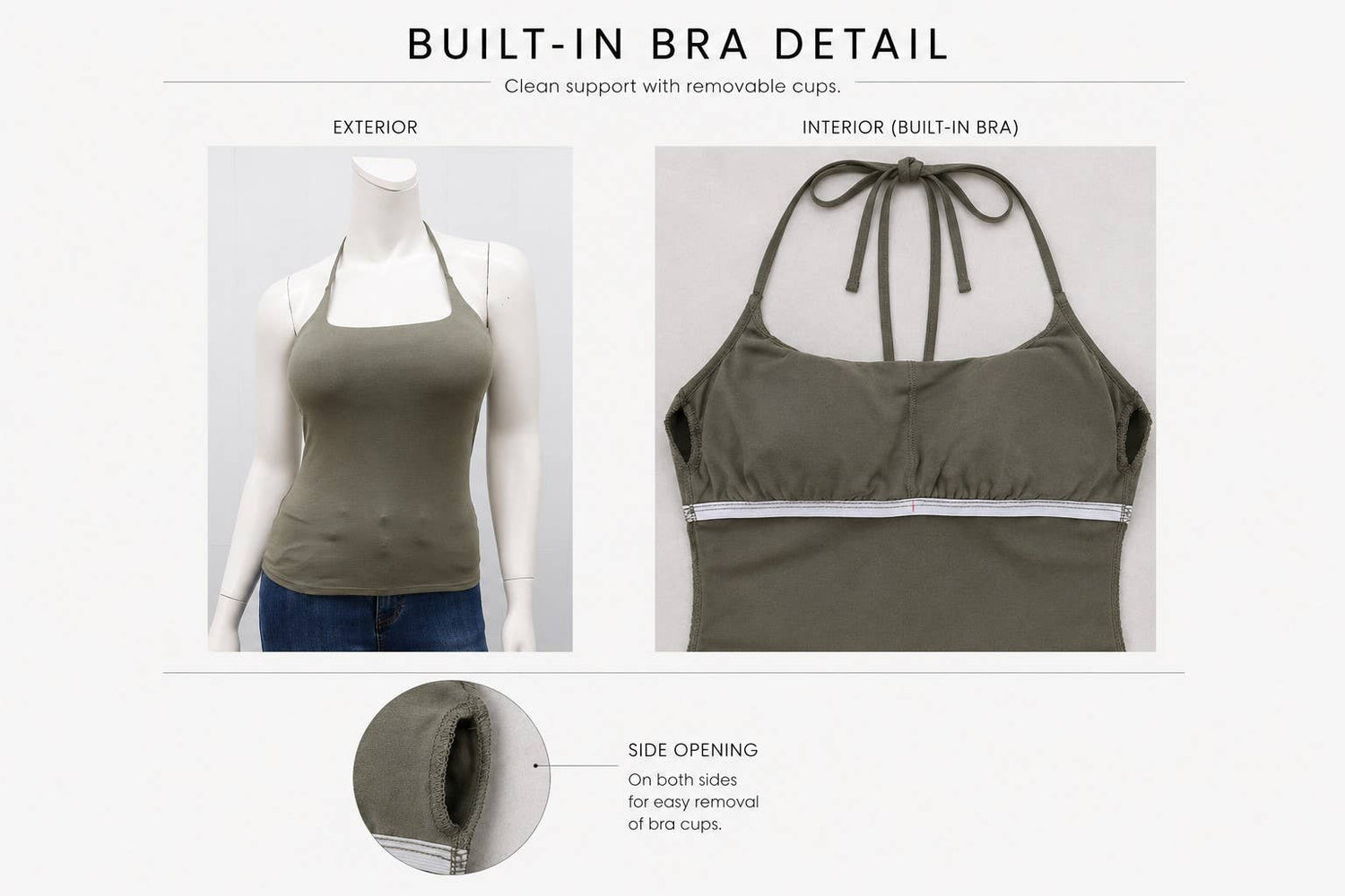 Halter Tied Bra Padded Tank