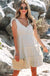 Oatmeal Solid Color Tied Straps Ruffle Tiered Mini Dress Dear lover