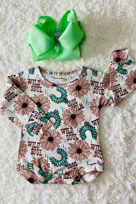 WILD SOUL flower & jewel print girls rompers